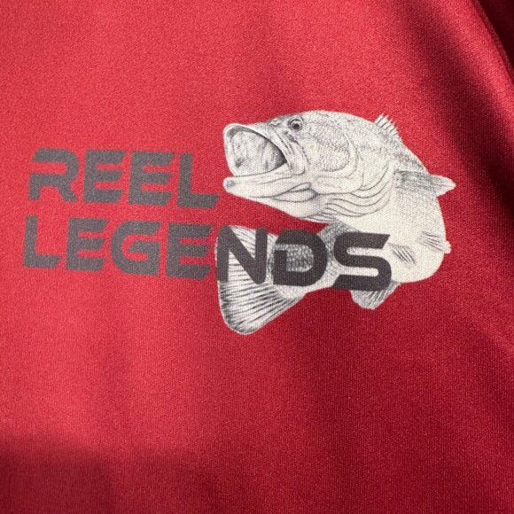 Reel Legends Size Large UPF 40 Performance Outfitters Long Sleeve Tee Shirt Red - Picture 6 of 12